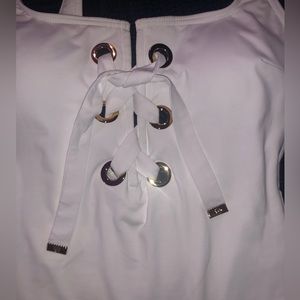 (SOLD) Michael Kors bathing suit White and Gold
